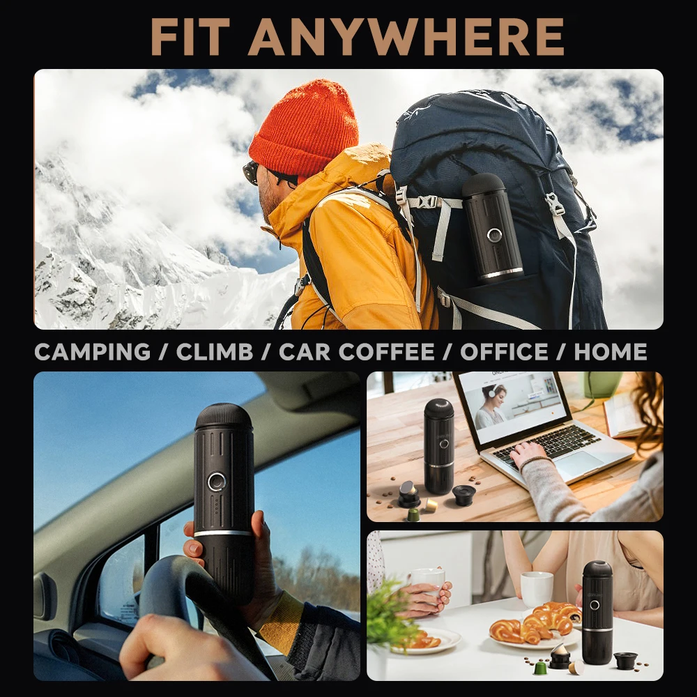 Ultra Light Portable Espresso Coffee Maker for Travelling Camping 19 Bar High Pressure Extraction 2