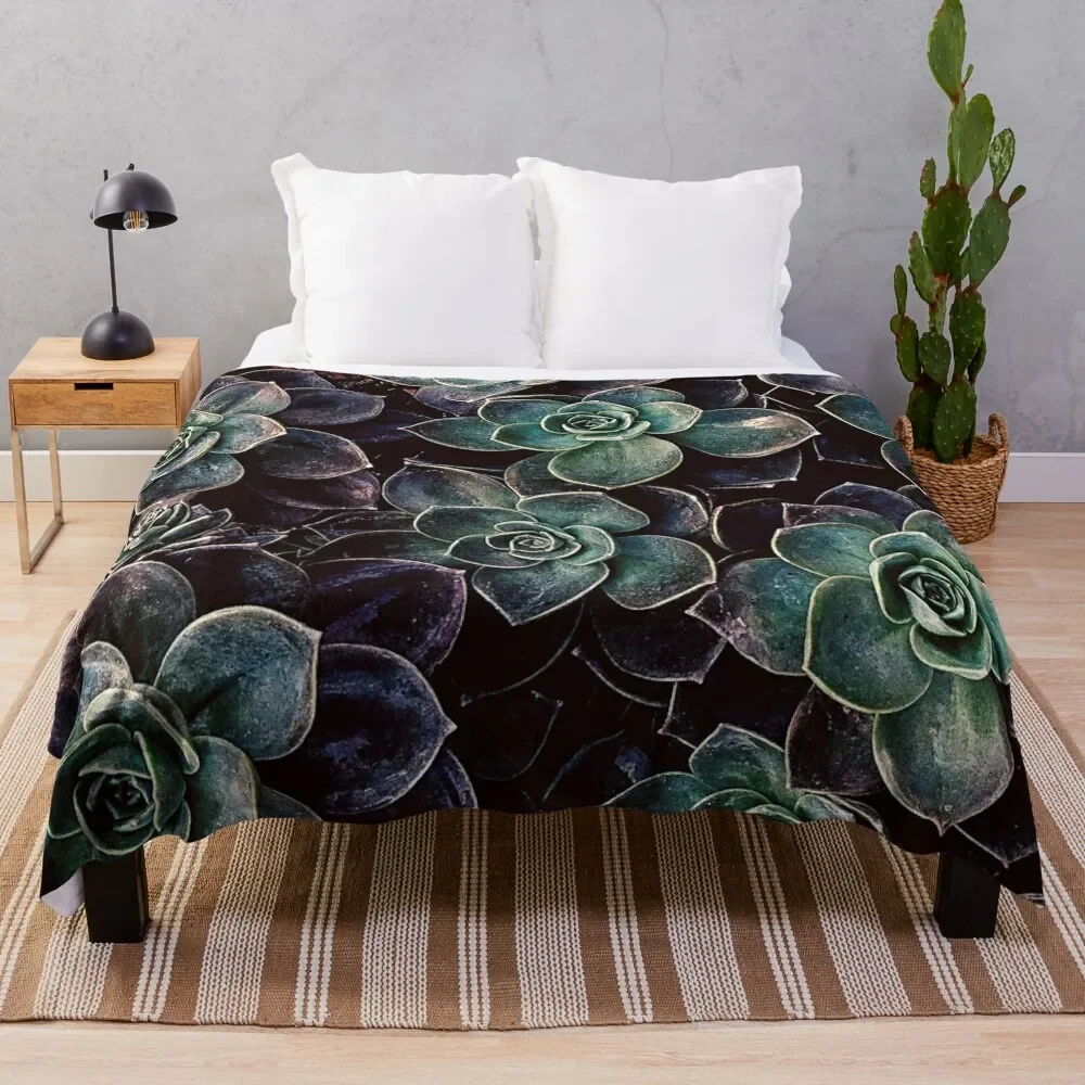 

succulent plants Throw Blanket Dorm Room Essentials Shaggy For Baby Fluffy Shaggy Blankets