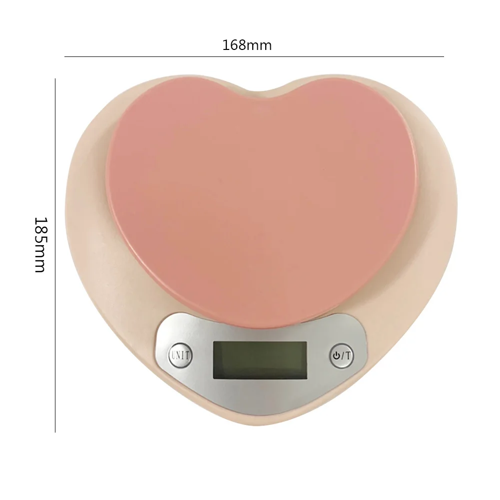 Multi-Function Kitchen Food Scale Digital Display Measures in g oz lb  5kgx1g Beautiful Heart Scale Pink Scale Food Scale - AliExpress