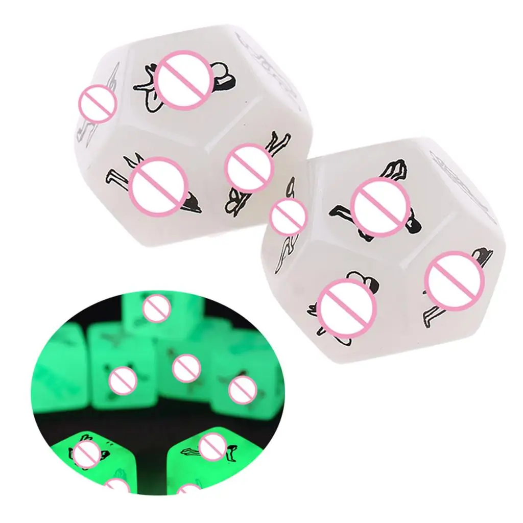 2Pack Glow 12 Position Dices For Bachelor Party or Adult Couples