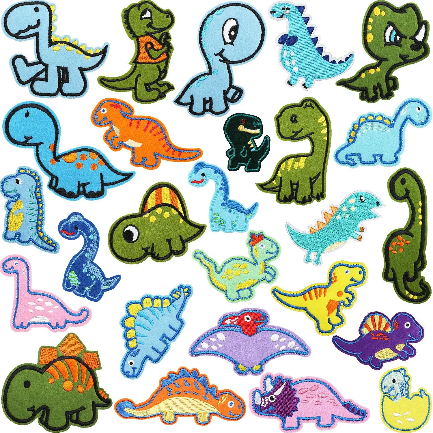 Cartoon Dinosaur Patch Iron On Kids Clothing Stickers DIY Sewing Jeans Coats Backpack Appliqued Badge for Hats Shoes Clothes