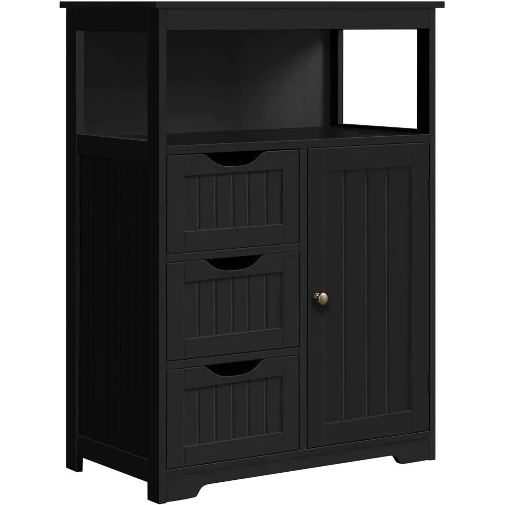 Freestanding Bathroom Storage Cabinet with Doors and Drawers 1