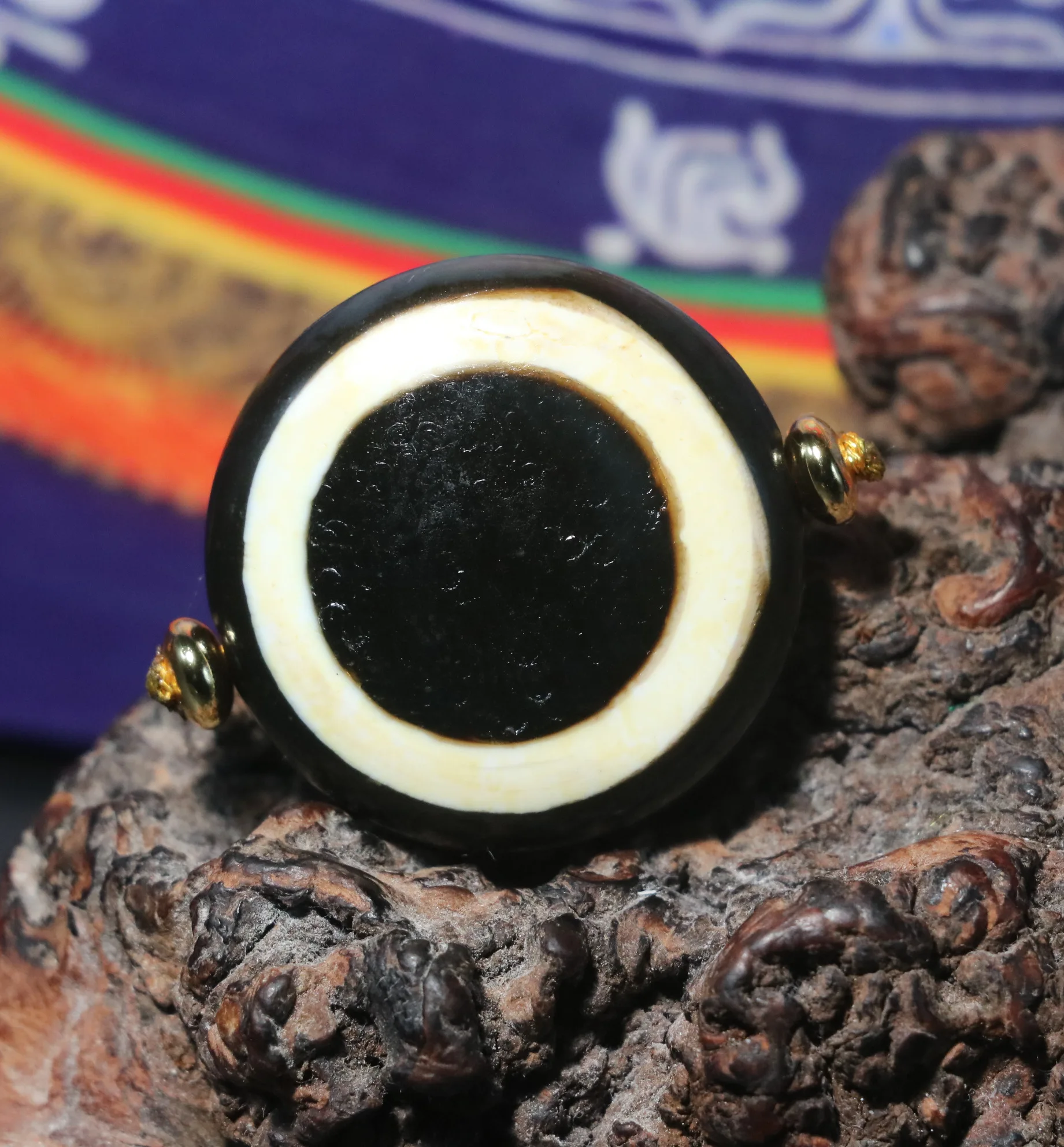 

No.210126N14 Energy Tibetan Old Agate Oily Patina Goat Heaven Eye dZi Bead Pendant Jewelry LK Good Saurces