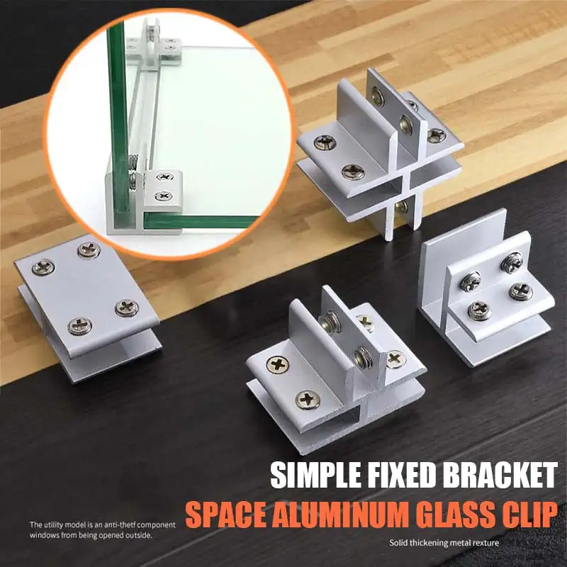 Glass Clip Bracket Space Aluminum Alloy Glass Plate Clamp Adjustable