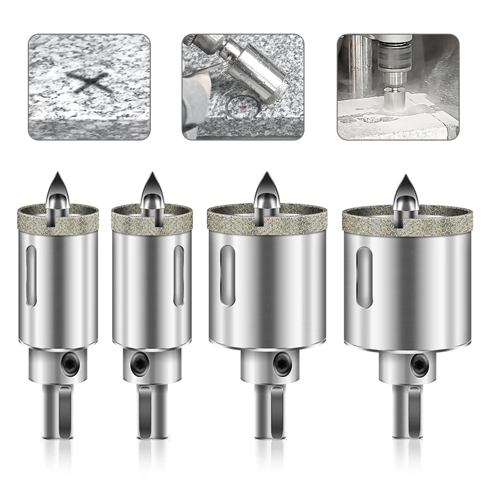 1PC 16-85mm Diamond Hole Saw Bit with Triangular Positioning Pilot Bit for Glass Porcelain Tile Ceramic Marble Granite