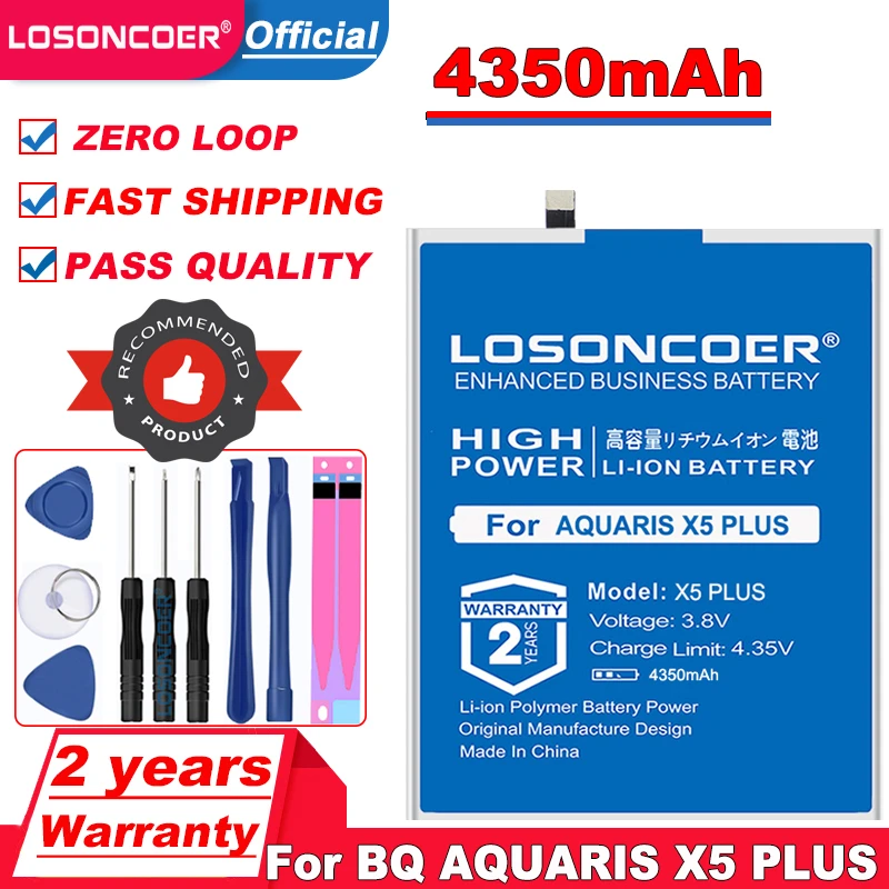 Аккумулятор LOSONCOER 4350 мАч для BQ AQUARIS X5 PLUS мобильный телефон | Мобильные телефоны и