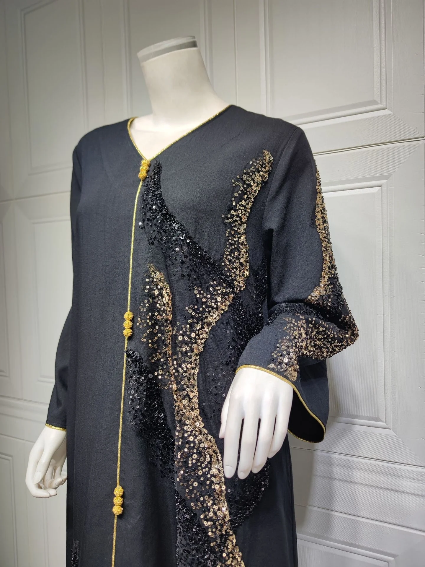 Jellaba Hooded Women Abaya Black Long Sleeves Dubai Turkey Morocco V-neck Women Robe Loose Gurban Islam Muslin Women Clothing