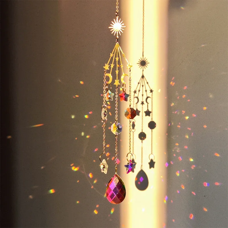 Cosmic Themed Crystal Pendant Suncatcher Galaxy Sun Catcher Rainbow Light Spot for Room Balcony Window Christmas Tree Decoration