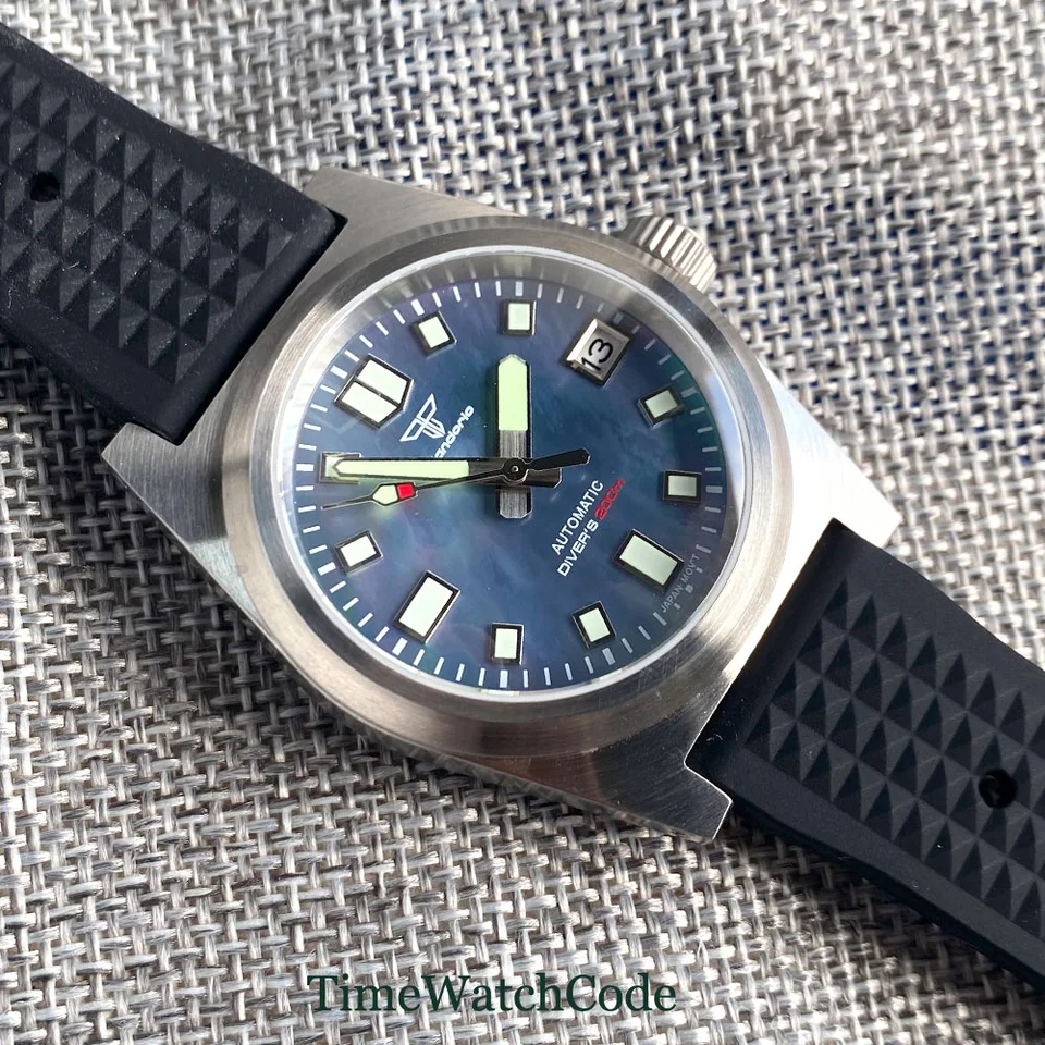 Tandorio-男性用自動巻き時計,38mm時計,nh35ムーブメント,200m