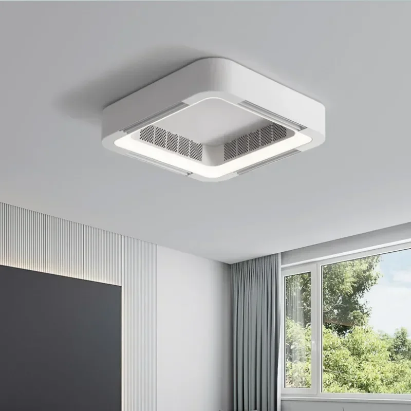 Modern Energy-Saving Bladeless Ceiling Fan Lamp with LED Light and Remote Control Bedroom LivingRoom Eye-Caring Design