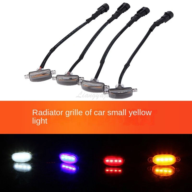Car LED Grille Light Amber White 12LED Grill Light Lighting Eagle Eye Lamp For Off Road Ford
