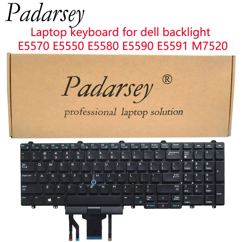 

Padarsey Replacement US Keyboard for Dell Latitude E5550 E5570 5550 5580 5590 5591 Precision 3510 3520 7510 7520 7710 7720