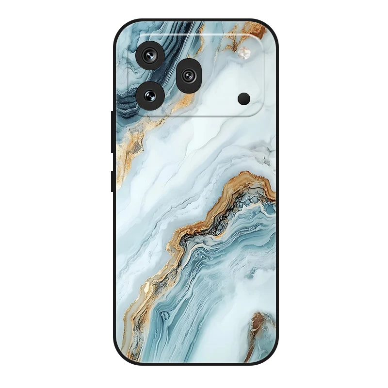 Marble Painted Soft Matte Silicone Back Cover Case