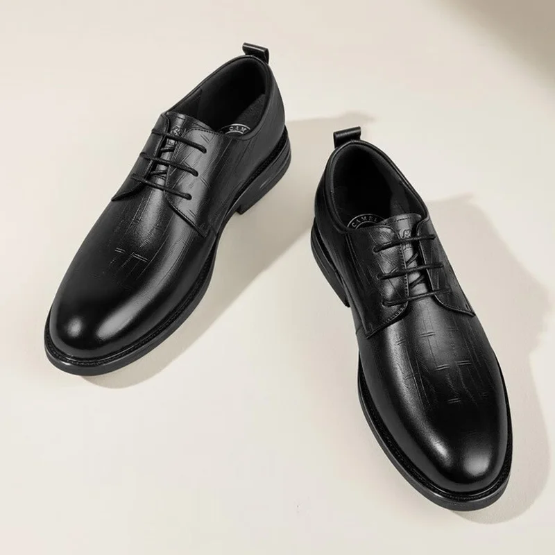 GOLDEN CAMEL Men's Leather Dress Shoes Breathable Genuine Business