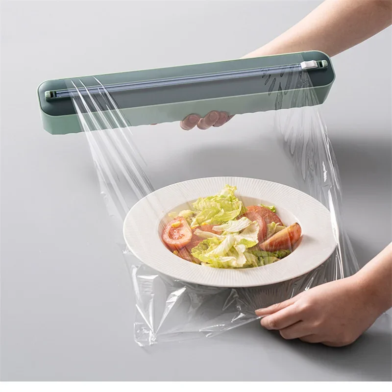 Taglierina per pellicola trasparente in plastica con taglierina per carta  cerata scorrevole per la casa scatola riutilizzabile Dispenser per  imballaggio alimentare forniture da cucina - AliExpress