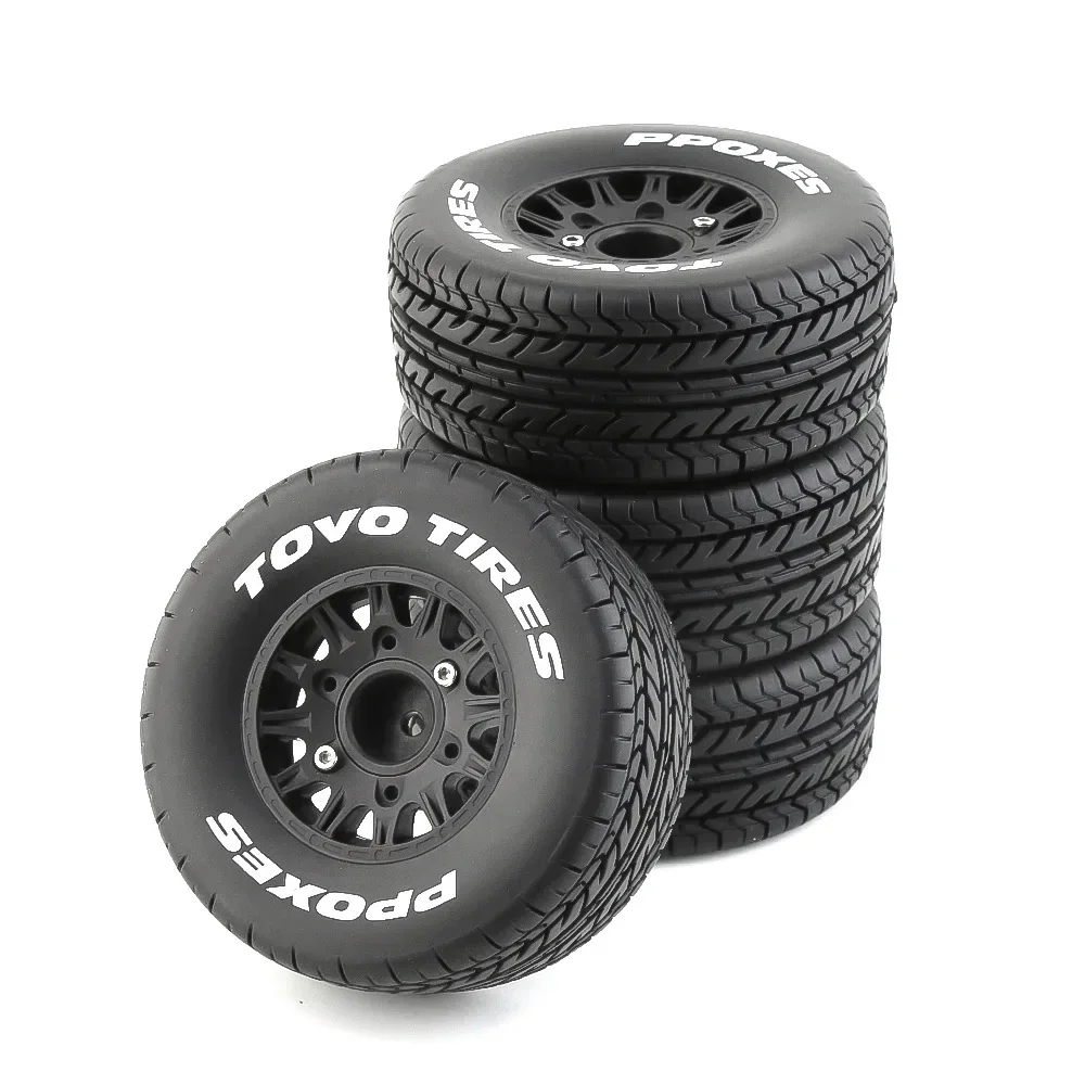 

4pcs RC Model Car Rubber Tires & Wheel for 1/8 1/10 Scale On Road HSP Sonic 94102 GT LC RACING PTG-2 Tamiya TT02