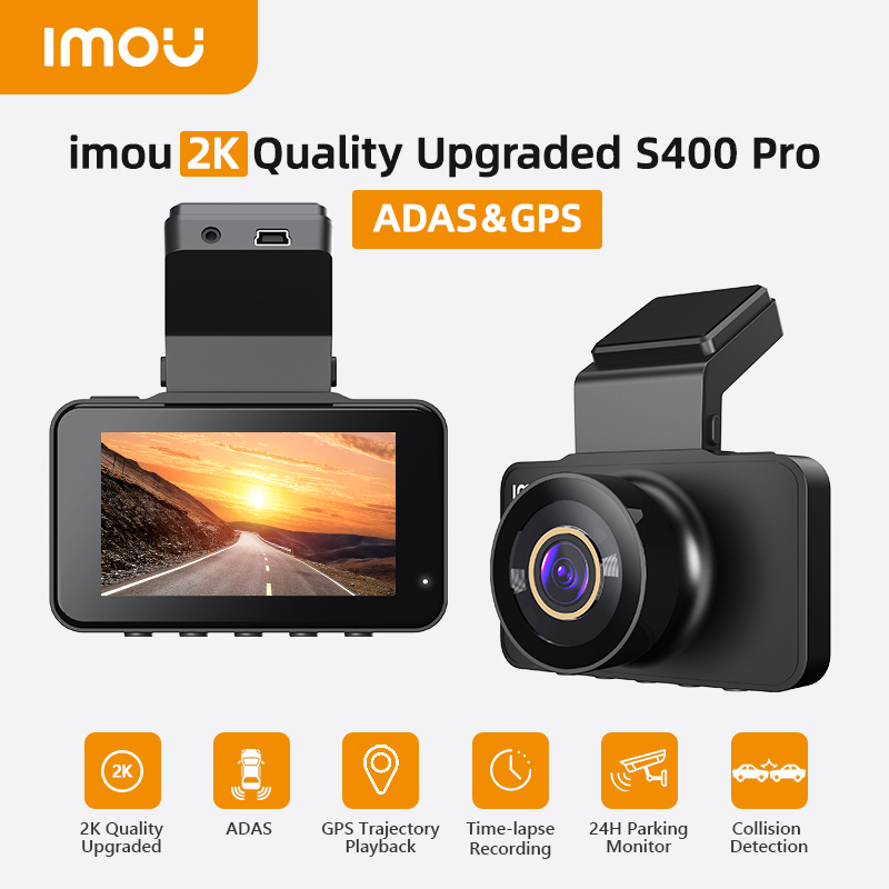 IMOU S400 Pro 2K Dash Cam for Car Built-in GPS ADAS Voice Control Night Vision 24H Parking Monitior Video Recorder Wifi