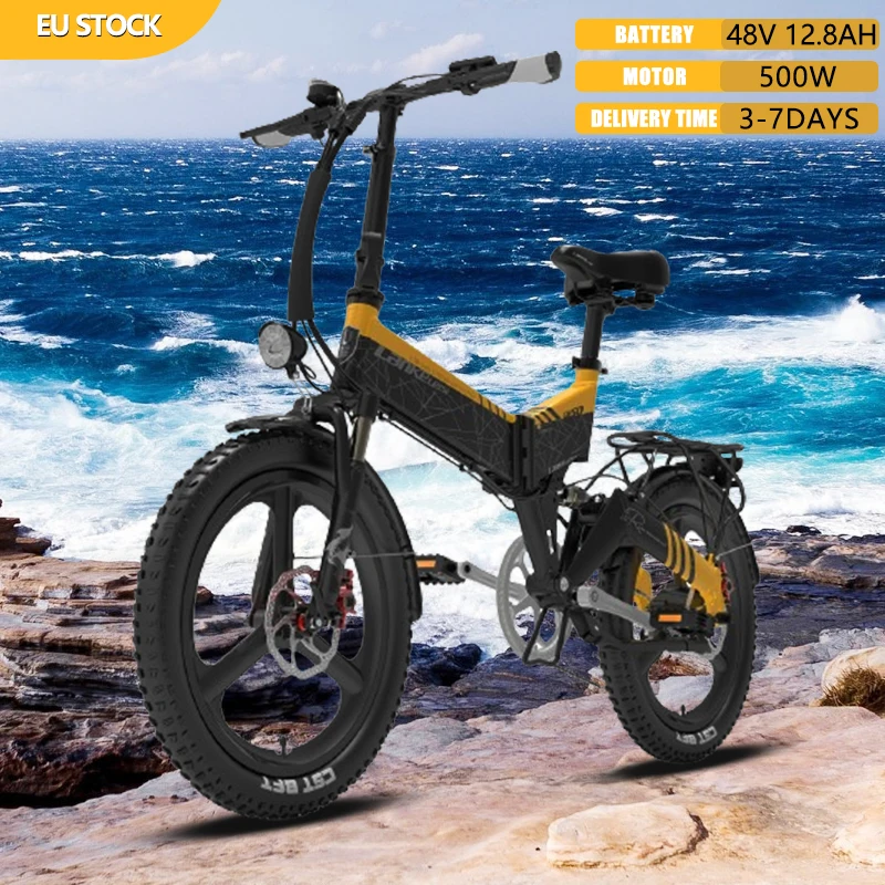 

LANKELEISI EU Stock Folding Ebike 48V 12.8AH Battery 500W Motor 20 inch aluminum alloy Electric Bike Commuting Electric Bicycles