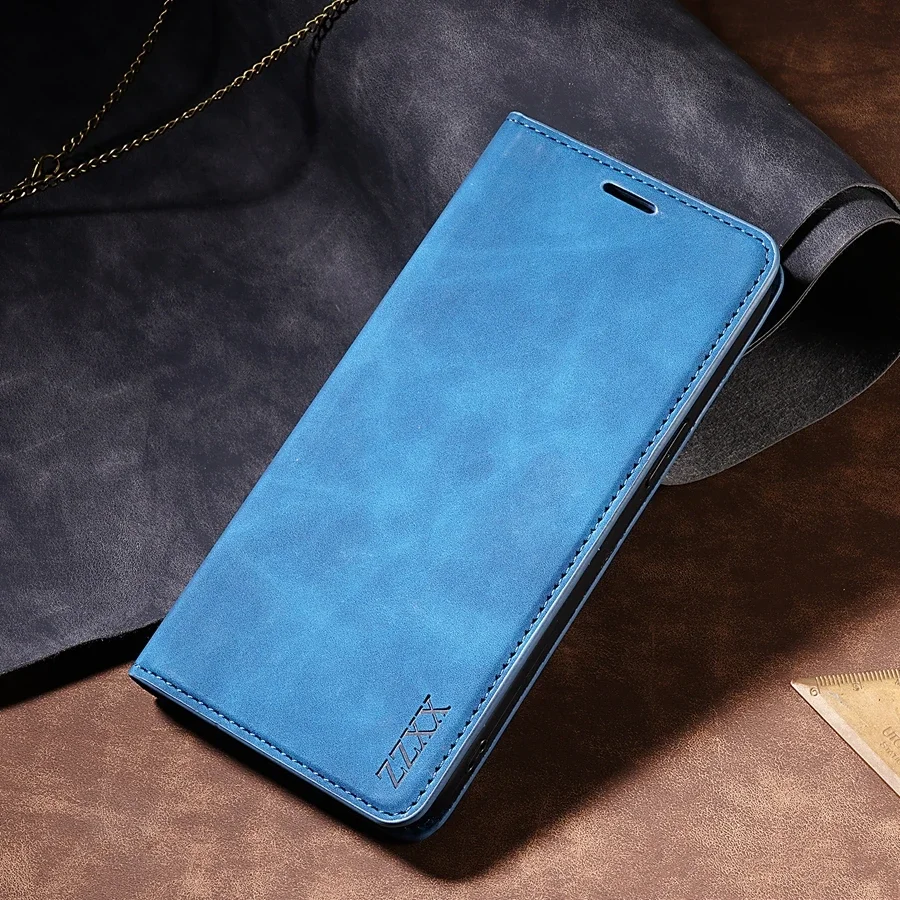 Luxury Magnetic Flip Wallet Case with Card Slot - Leather Design