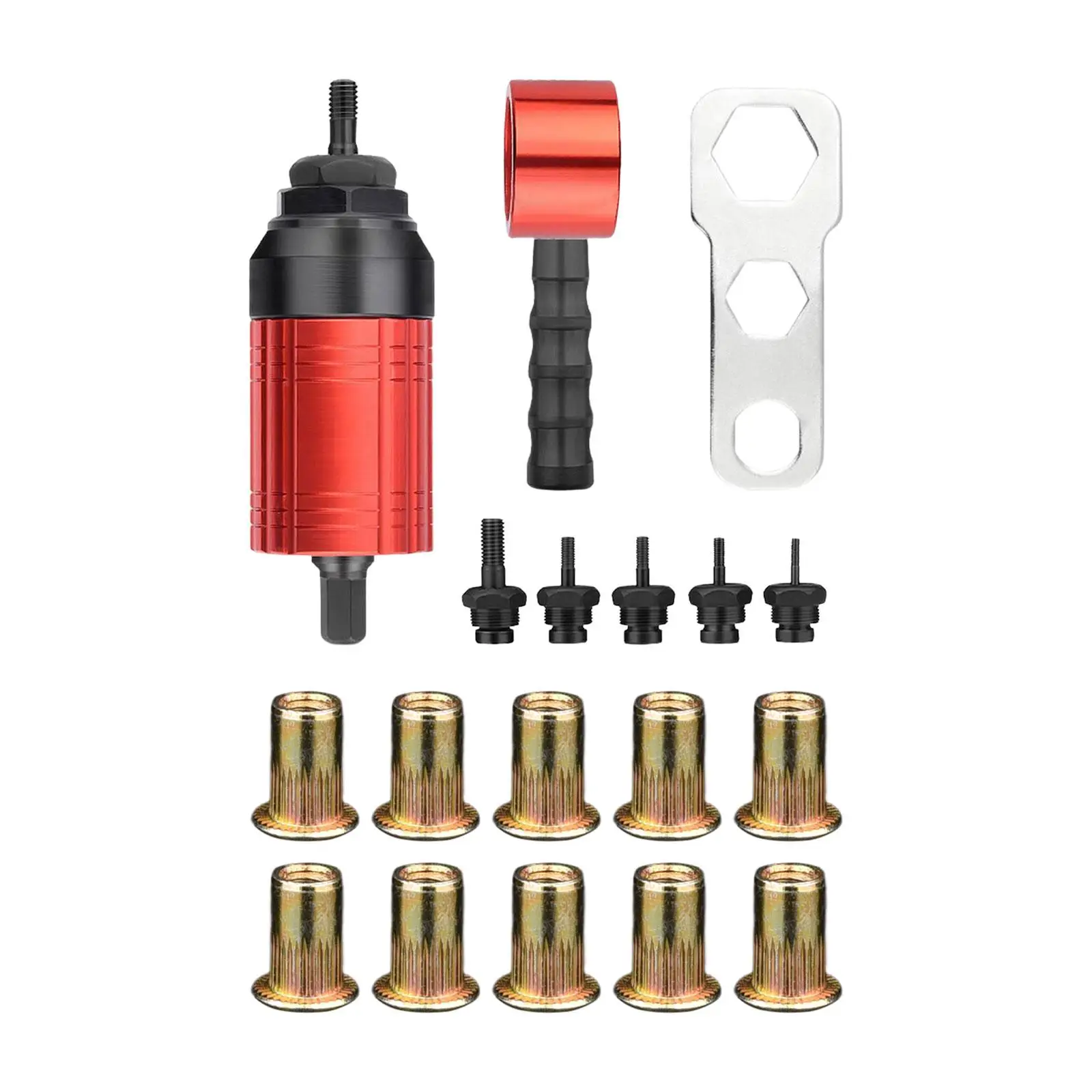 Rivet Nut Drill Adaptor Heavy Duty Threaded Insert Installation Tool for Ship Furniture Architecture Repair Electrical Appliance