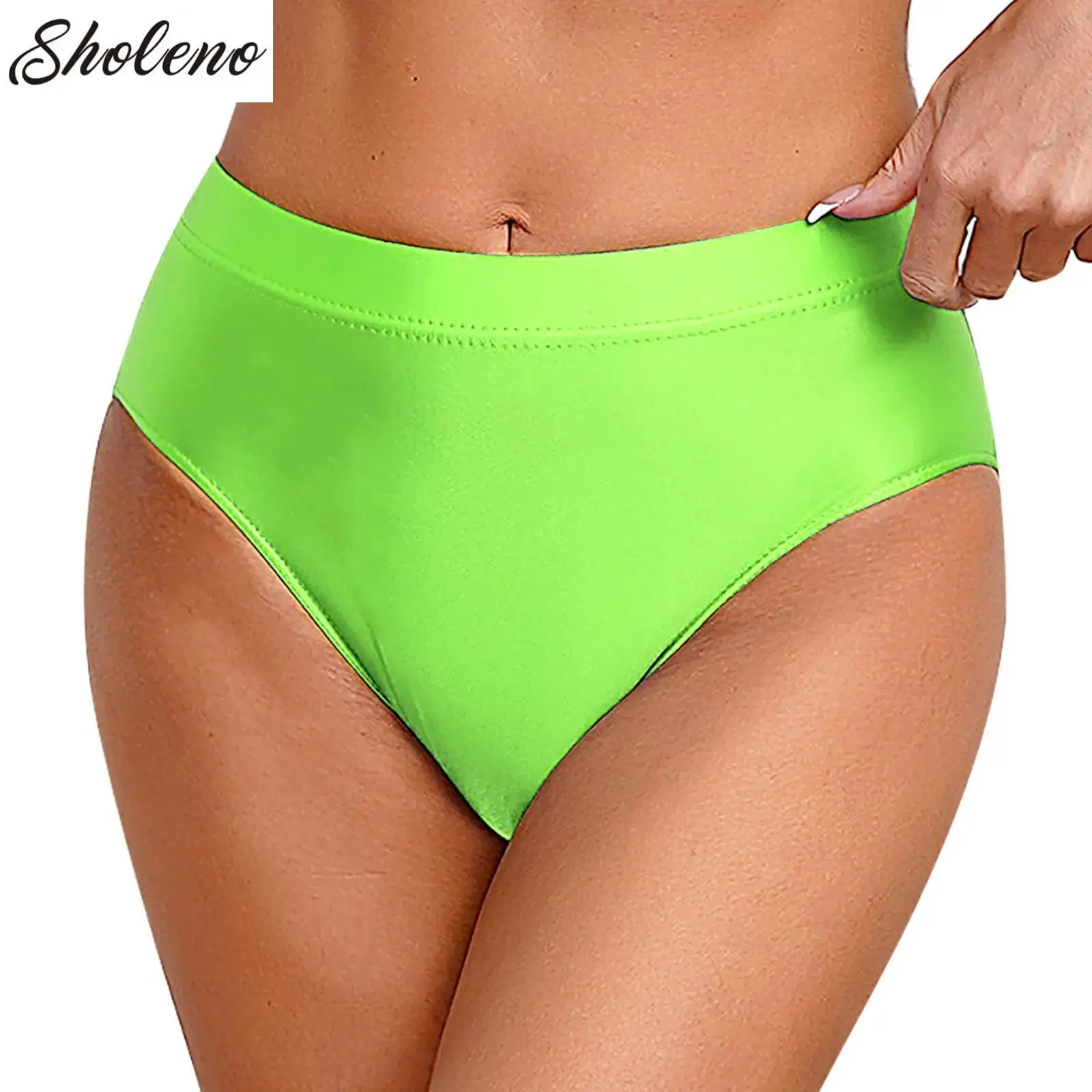 

New Women Glossy Smooth Briefs High Waist Oil Shiny G-String Sexy Nylon Spandex Thong Female T-Back Panties Underwear Swimwear