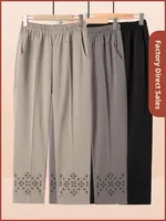 Loose Comfortable Thin Elastic Waist Pants for Middle-Aged And ly Women Summer Casual Sle Loose Fit andmother Clothes