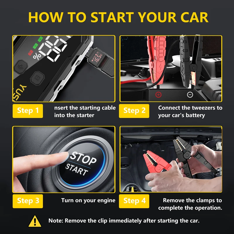 Portable Car Jump Starter 21800mAh Power Bank Car Booster Charger 12V Starting Device Emergency Start