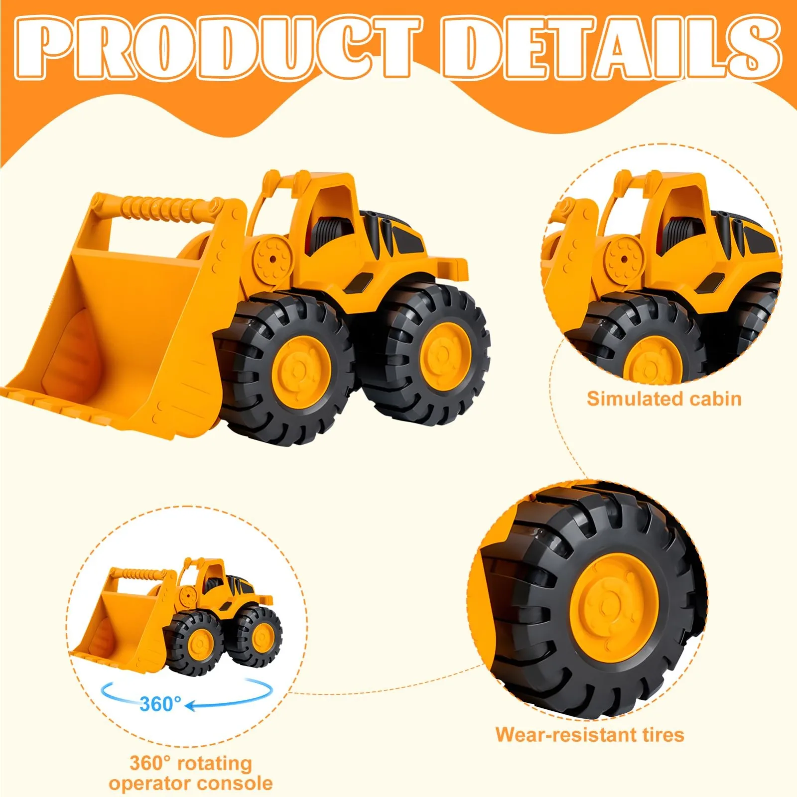 Excavator Truck Model Toy Engineering Vehicle Toddler Early Education Construction Vehicles Truck Boys Gifts - 3