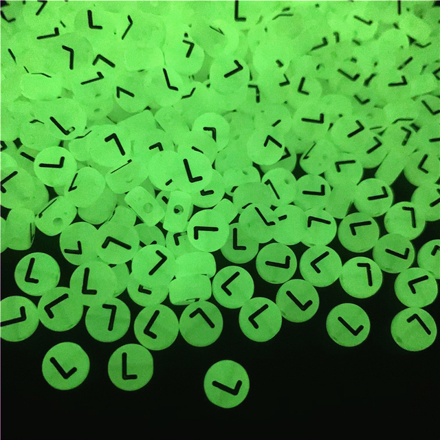 7mm Luminous Letter Beads Alphabet Acrylic Spaced Beads For Jewelry Making DIY Charms Bracelet Necklac