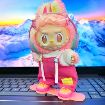 Per 17 cm Labubu 3.0 Big Into Energy Series Set di vestiti da sci con snowboard per accessori per bambole Ropa Labubu 1