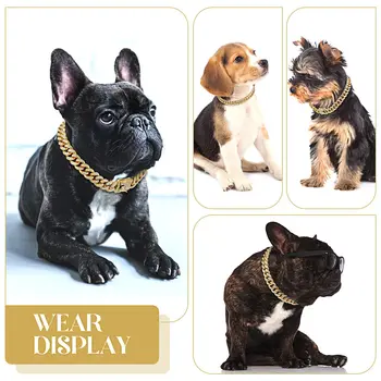 Dog Diamond Cuban Collar Walking Metal Chain iLovPets.com