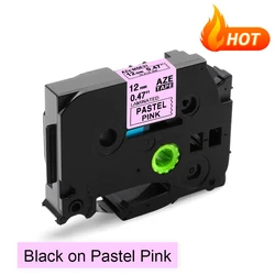 Versatile Laminated Label Tape for Label Makers, 12mm Width (Pastel Pink)