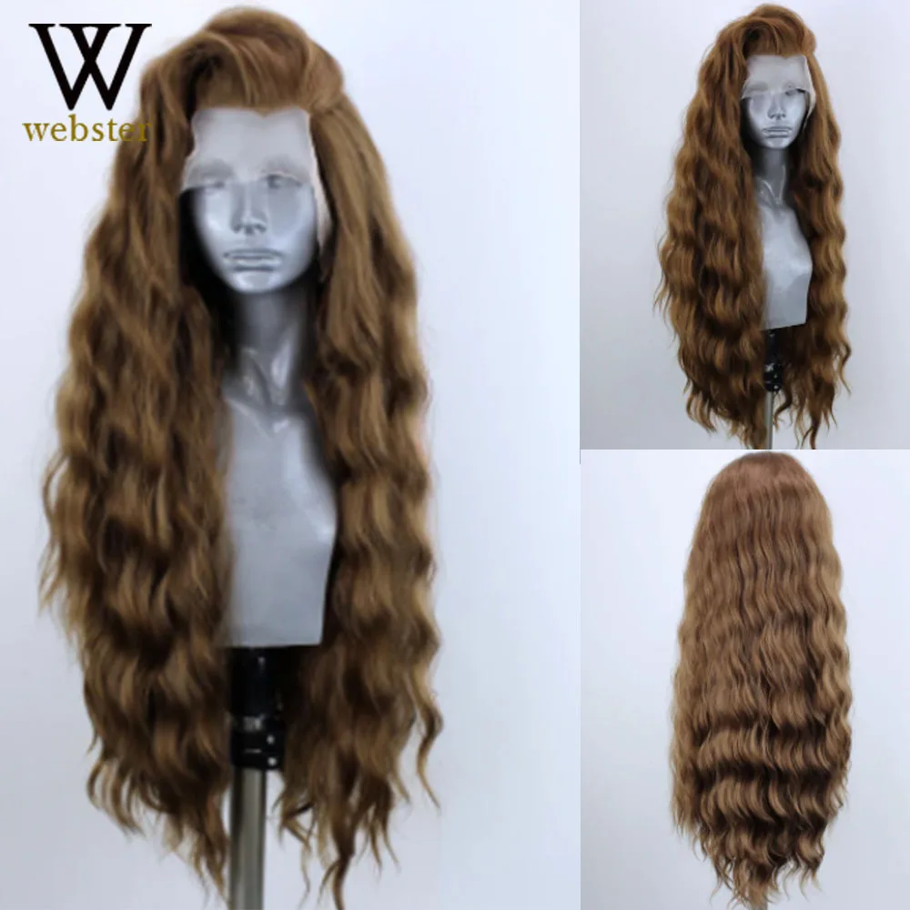 Blonde Synthetic Lace Front Wig Long Wave For Women Cosplay lace front wig lace wigs womens synthetic wigs synthetic wigs