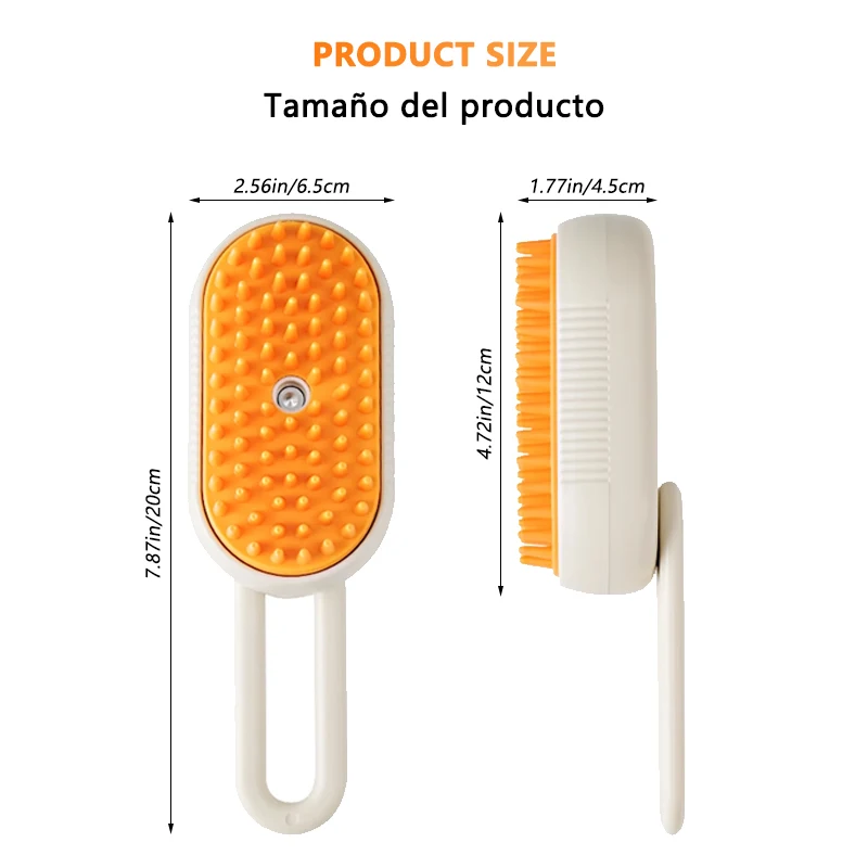Steam Brush for Cat Dog Comb Electric Spray Removes Hair Cat Brush Soft Silicone Massage Grooming Comb Pet Accessories Supplies 2