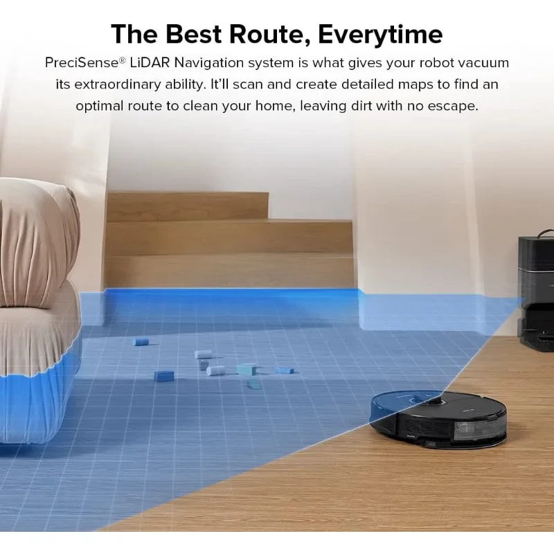 roborock S8+ Robot Vacuum,Sonic Mop with Self-Empty Dock,Stores up to 60-Days Dust,Auto Lifting Mop,Ultrasonic Carpet Detection