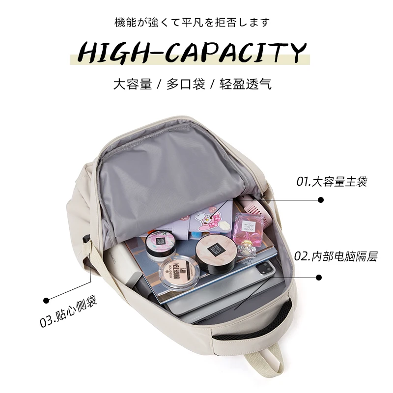 Women Backpack 2024 Waterproof Oxford for girls boys Teenager Schoolbag Large Capacity Multi-Pocket Travel Laptop Backpack 4