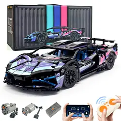 LED Lights Remote Control Race Car Building Block Set - Supercar Collectible Toy for Kids & Adults, Perfect Birthday Gift (RC CAR)