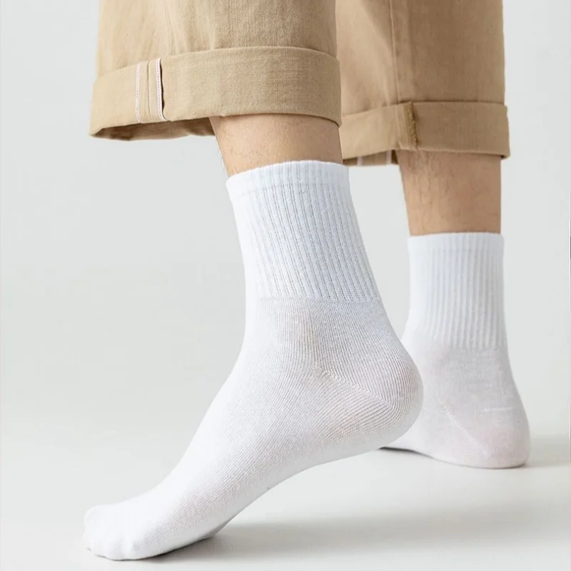 5 Pairs Unisex Solid Color Medium Tupe Socks Cotton Business Breathable Odorproof High-quality Men's Women's Ankle Socks 10 Sbda4657a405c45ffa8cea14f131e76f60