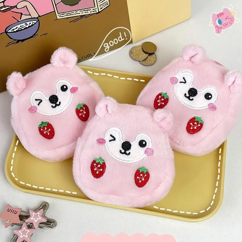 Strawberry Purse Hamster Kids Coin Purse Animal Wallet Small Coin Purse Cute Strawberry Bag Cute Coin Purse for Money Girl Kids 2