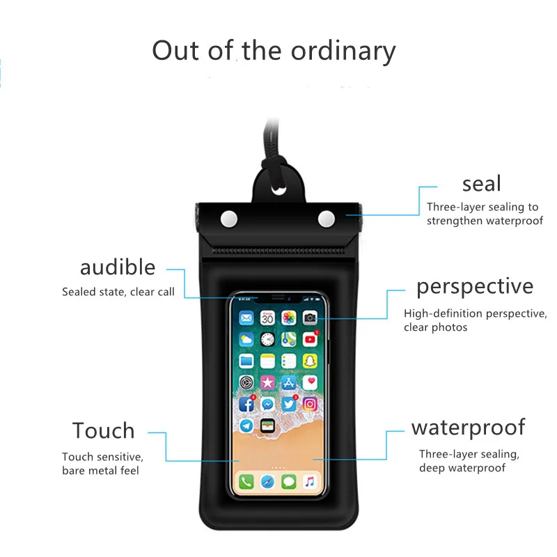 Waterproof Mobile phone Protective Bag Cell Phone Case for iPhone 16 15 Pro Max Samsung S25 Ultra Xiaomi  Huawei Waterproof Bag