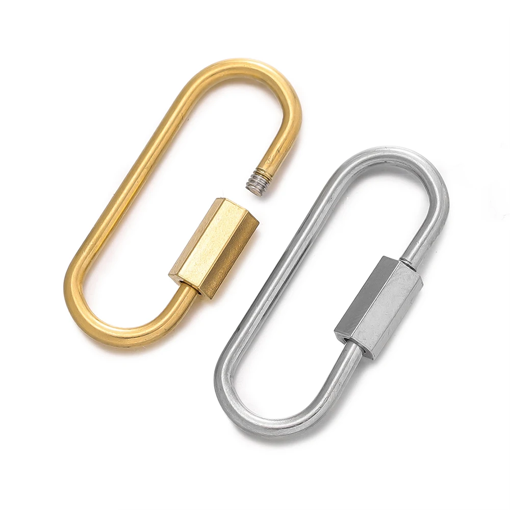 5 stücke Edelstahl Schnalle Verschluss Karabiner Schraube Verschlüsse Zubehör Für Diy Schmuck Machen Zubehör Schlüsselbund Liefert – Detail 3