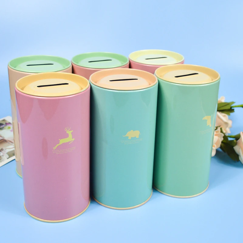 1PC Animal Candy Color Piggy Bank Metal Coin Box Cute Sundries Cans Storage Cans Gift Home Decor Money Box