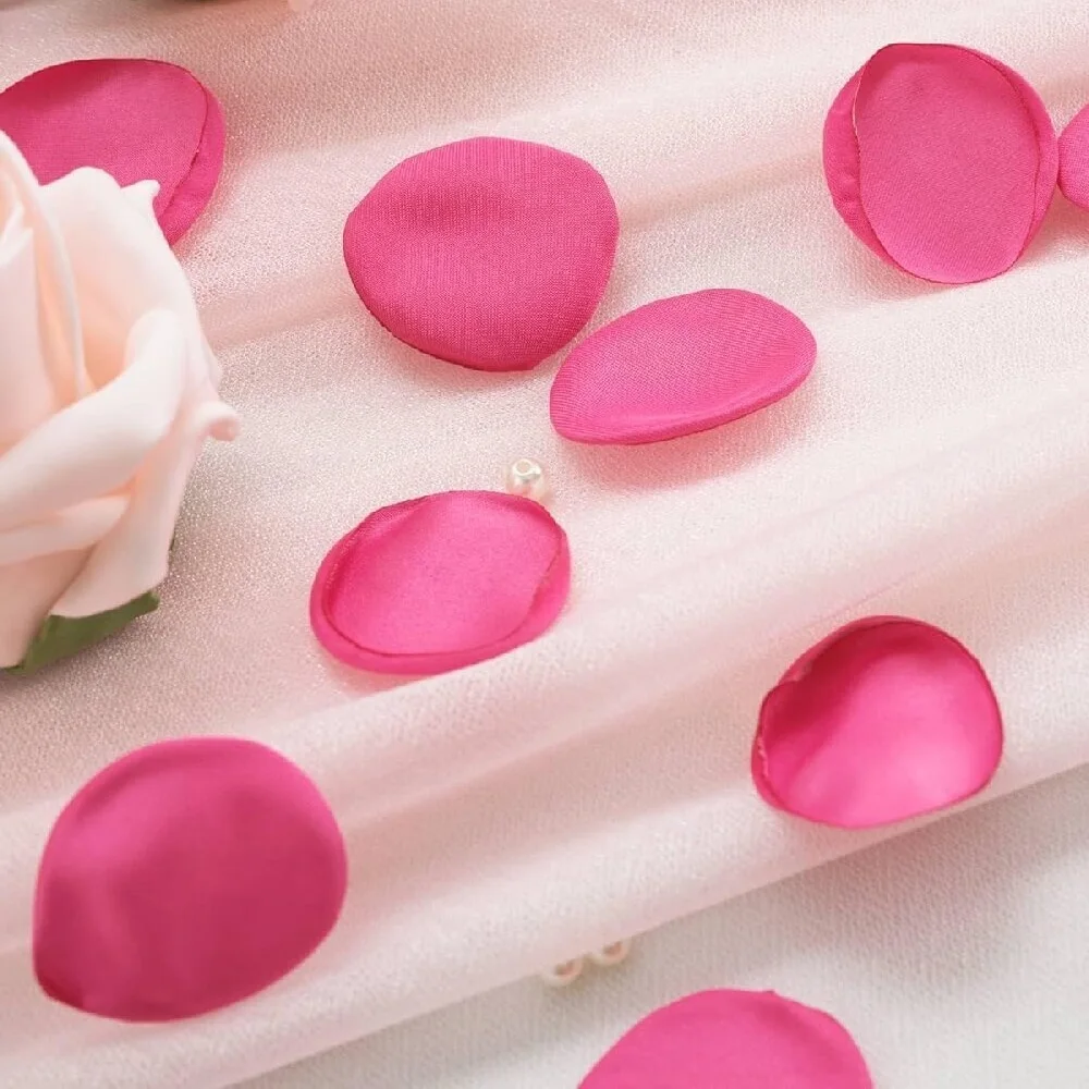 200pcs Hot pink Silk Flower Petals for Wedding, Rose Petals for Anniversaries and Parties Decor, Bridal Showers,Flower Girl Peta