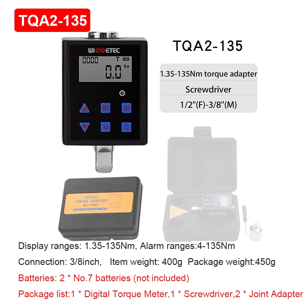 ADAPTATEUR DYNAMOMETRIQUE DIGITAL COUPLE ET ANGLE 3/8