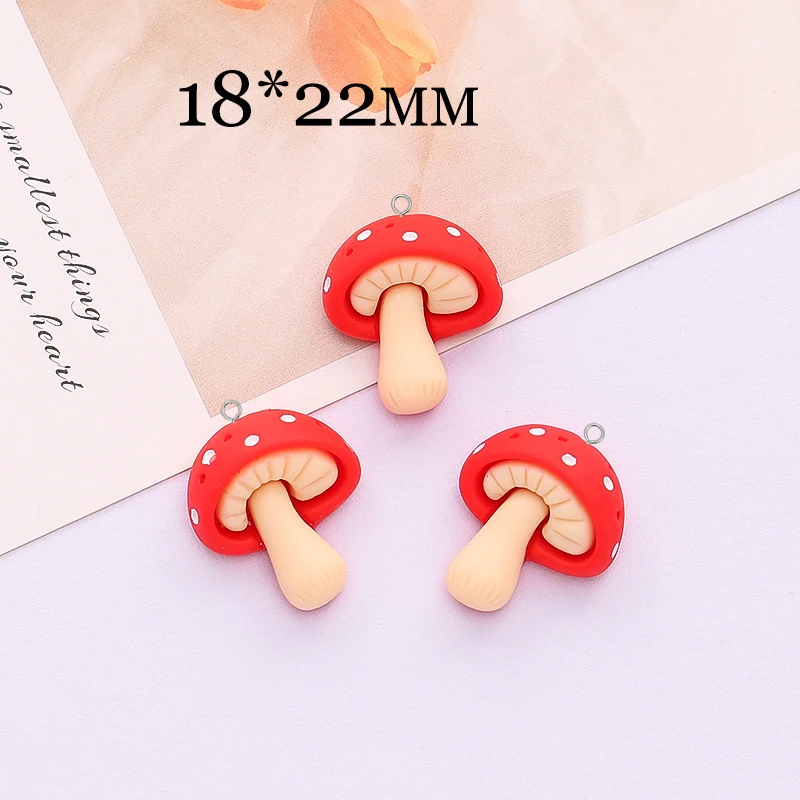 10pcs Koean Colorful Mushroom Resin Charms for Jewelry Making DIY Earring Bracelet Lovely Cute