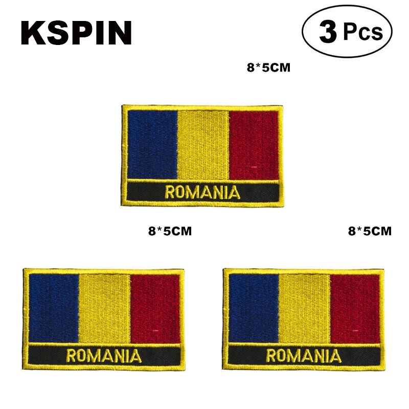 Romania Rectangular Shape Flag patches embroidered flag patches national flag patches for clothing DIY Decoration diy van gogh embroidered patches on clothes cartoon wave applique clothing thermoadhesive patches for clothing stickers badges