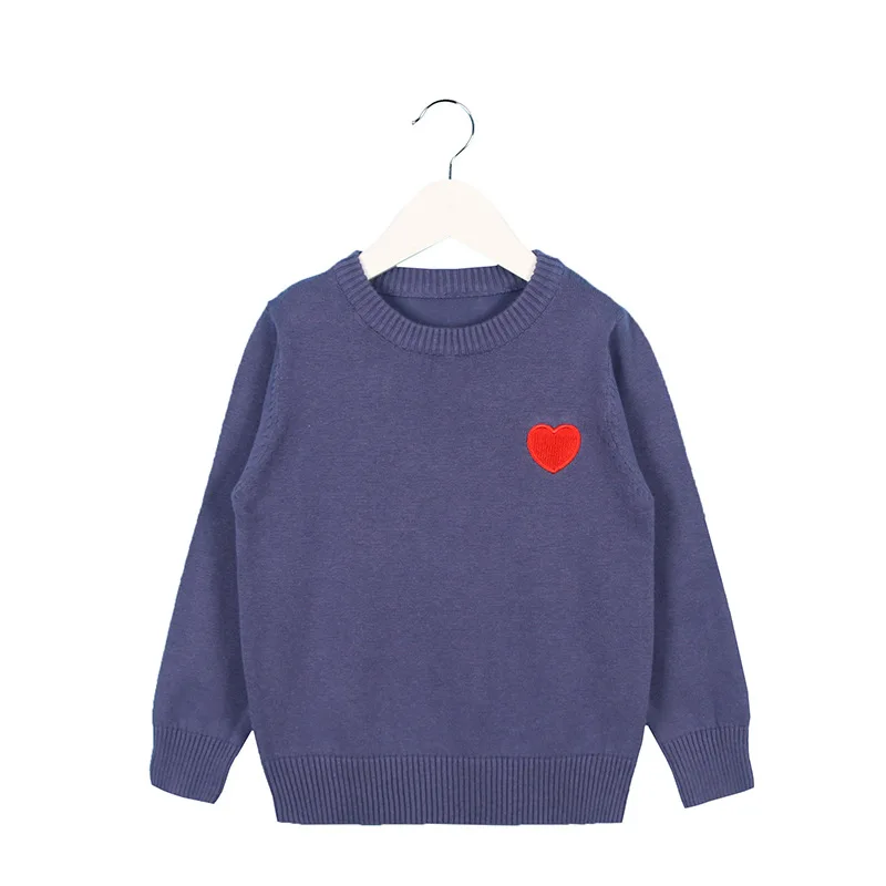 하트 소년 스웨터,  어린이 풀오버, 겨울 니트 의류