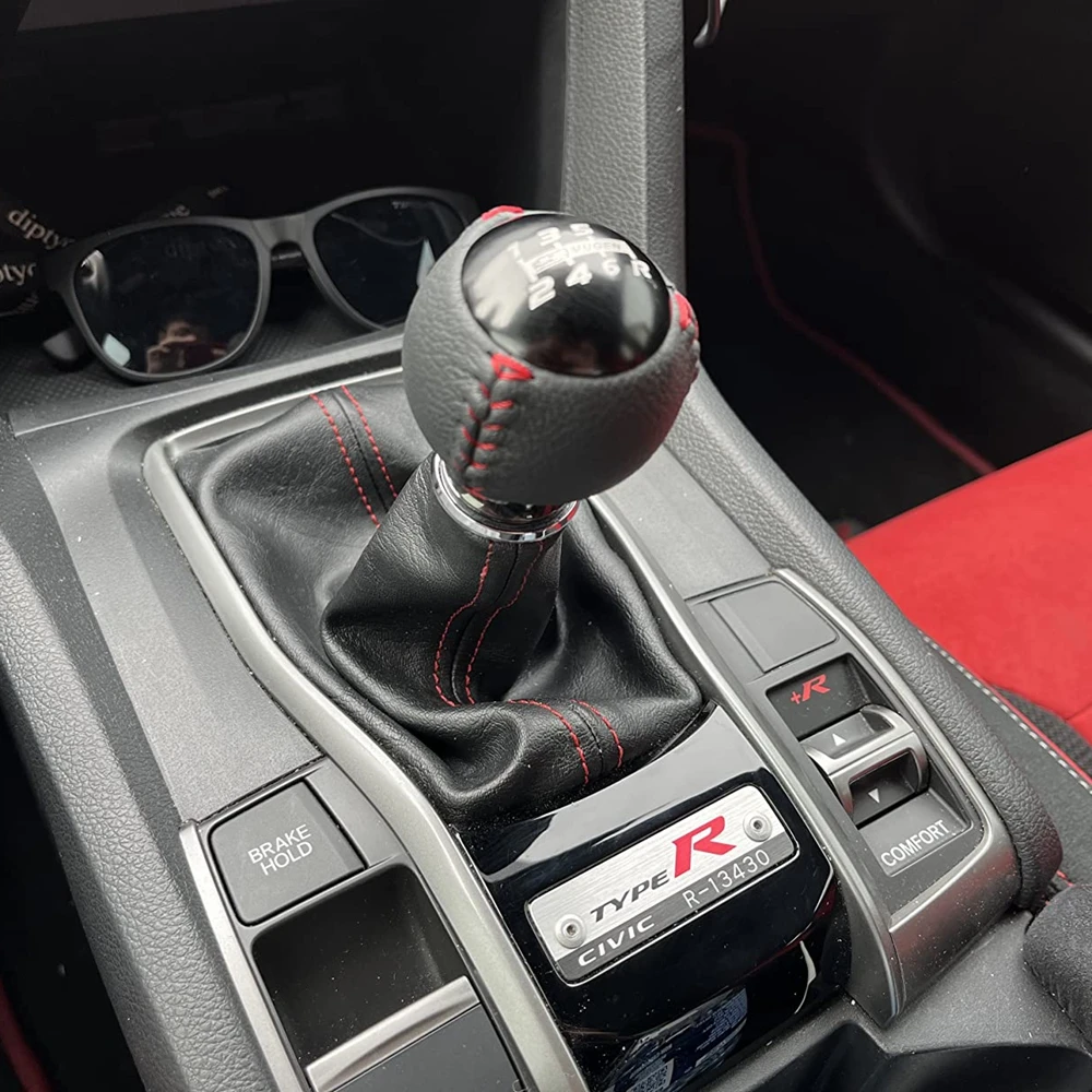 

Mugen 5/6 Speed M10x1.5 JDM Mugen Black Leather Shift knob 6 Speed for Honda CRZ Type R Civic FA5 FG2 SI Accord EK9 EP3 FN2 DC2