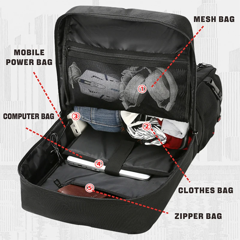 SWISS MILITARY 50L 78L Large Capacity Travel Backpack Luggage Sports Training Fitness Independent Shoes Storage Bag Laptop Bags 2