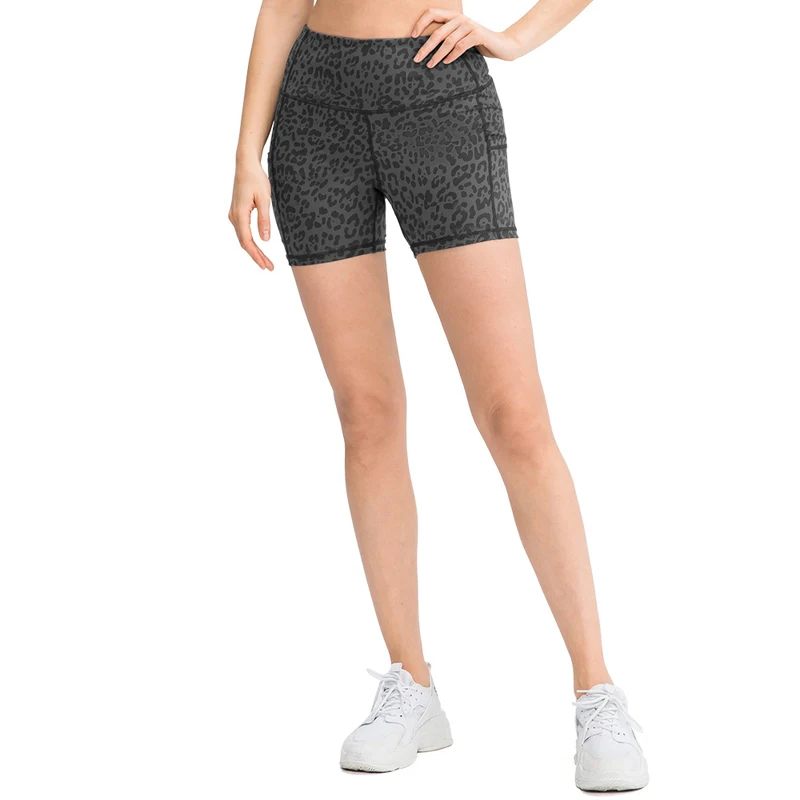 Women's Tight Yoga Shorts High Waist Hip Raise with Pockets for Yoga Running Fitness Yu12427